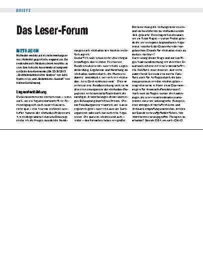 Vorschauseite 1: Methadon: Legendenbildung