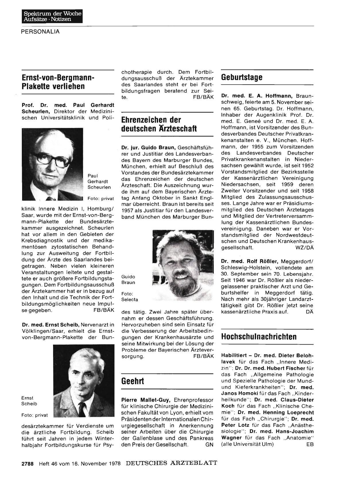 Vorschauseite 1: Ernst-von-Bergmann-Plakette verliehen