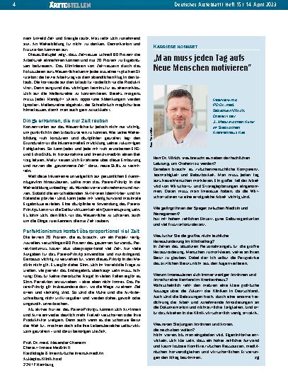 Vorschauseite 1: „Man muss jeden Tag aufs Neue Menschen motivieren. “
