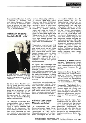 Vorschauseite 1: Hartmann-Thieding-Medaille für C. Heller