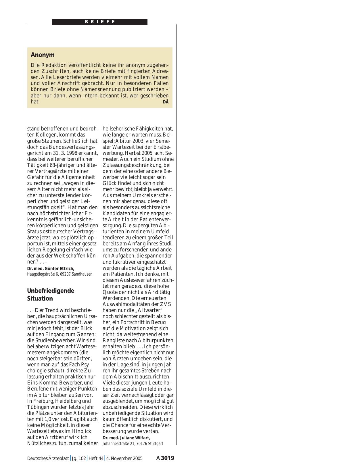 Vorschauseite 1: Arztzahlstudie: Unbefriedigende Situation