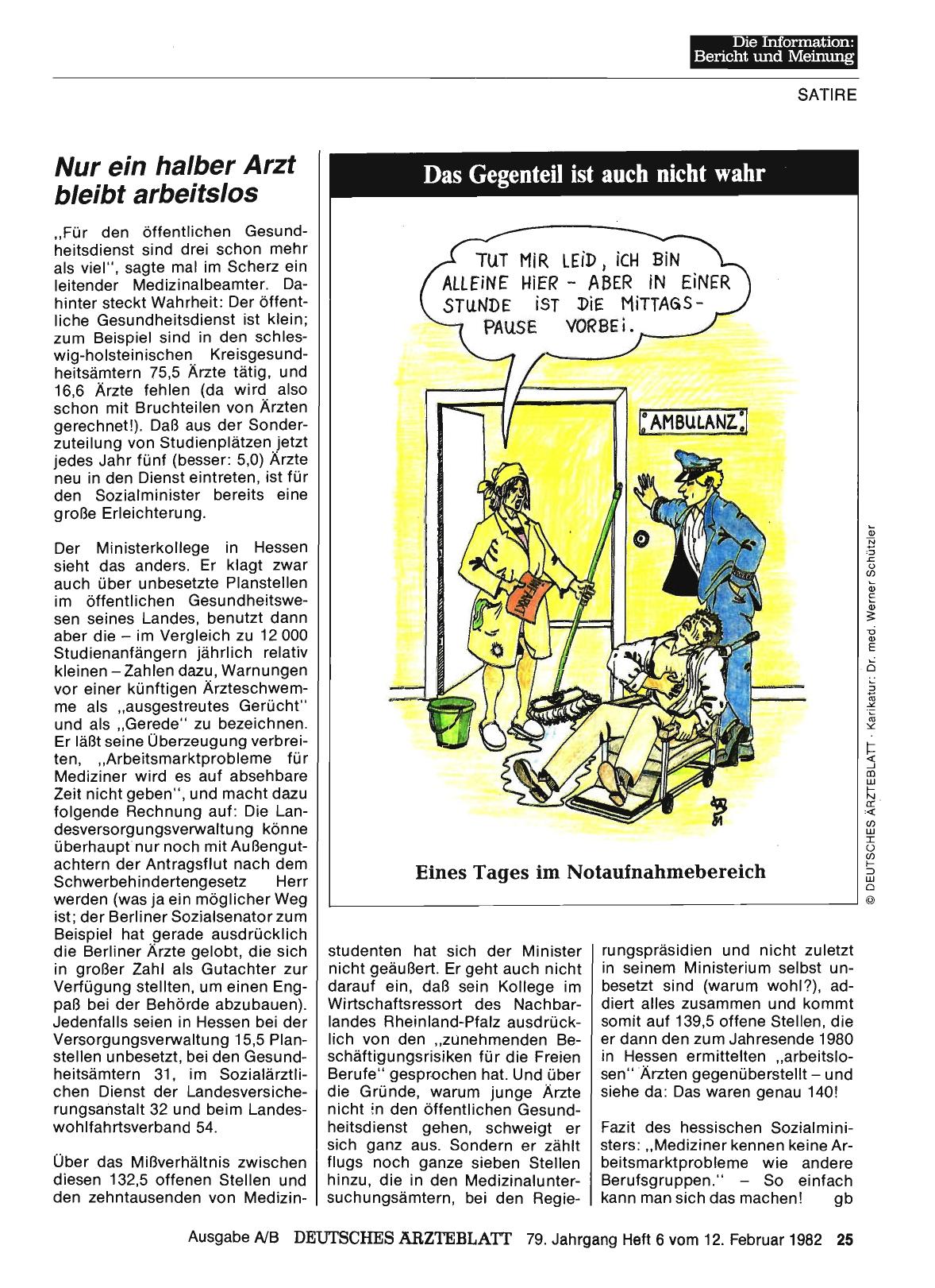 Vorschauseite 1: Nur ein halber Arzt bleibt arbeitslos
