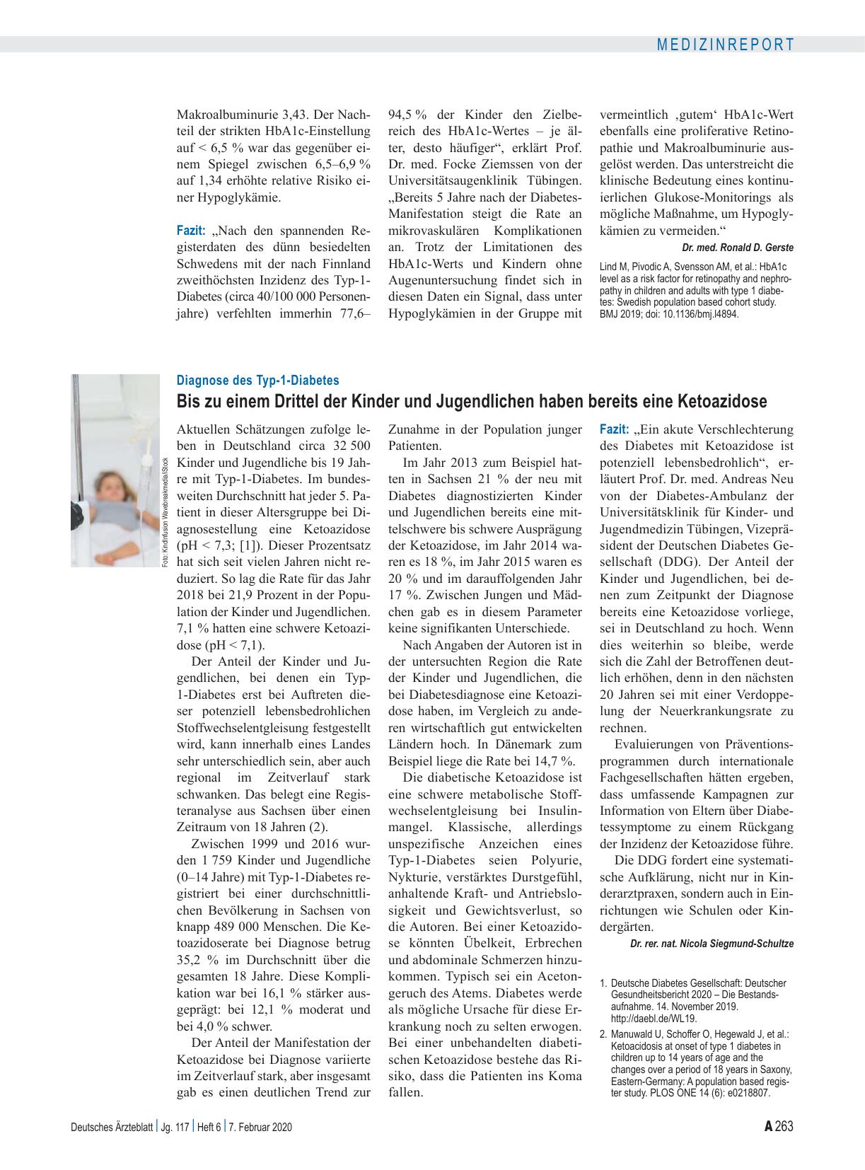 Vorschauseite 1: Diagnose des Typ-1-Diabetes: Bis zu einem Drittel der Kinder und Jugendlichen haben bereits eine Ketoazidose
