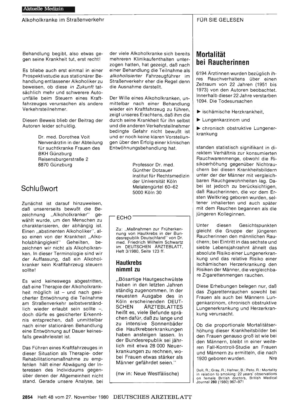 Vorschauseite 1: Mortalität bei Raucherinnen