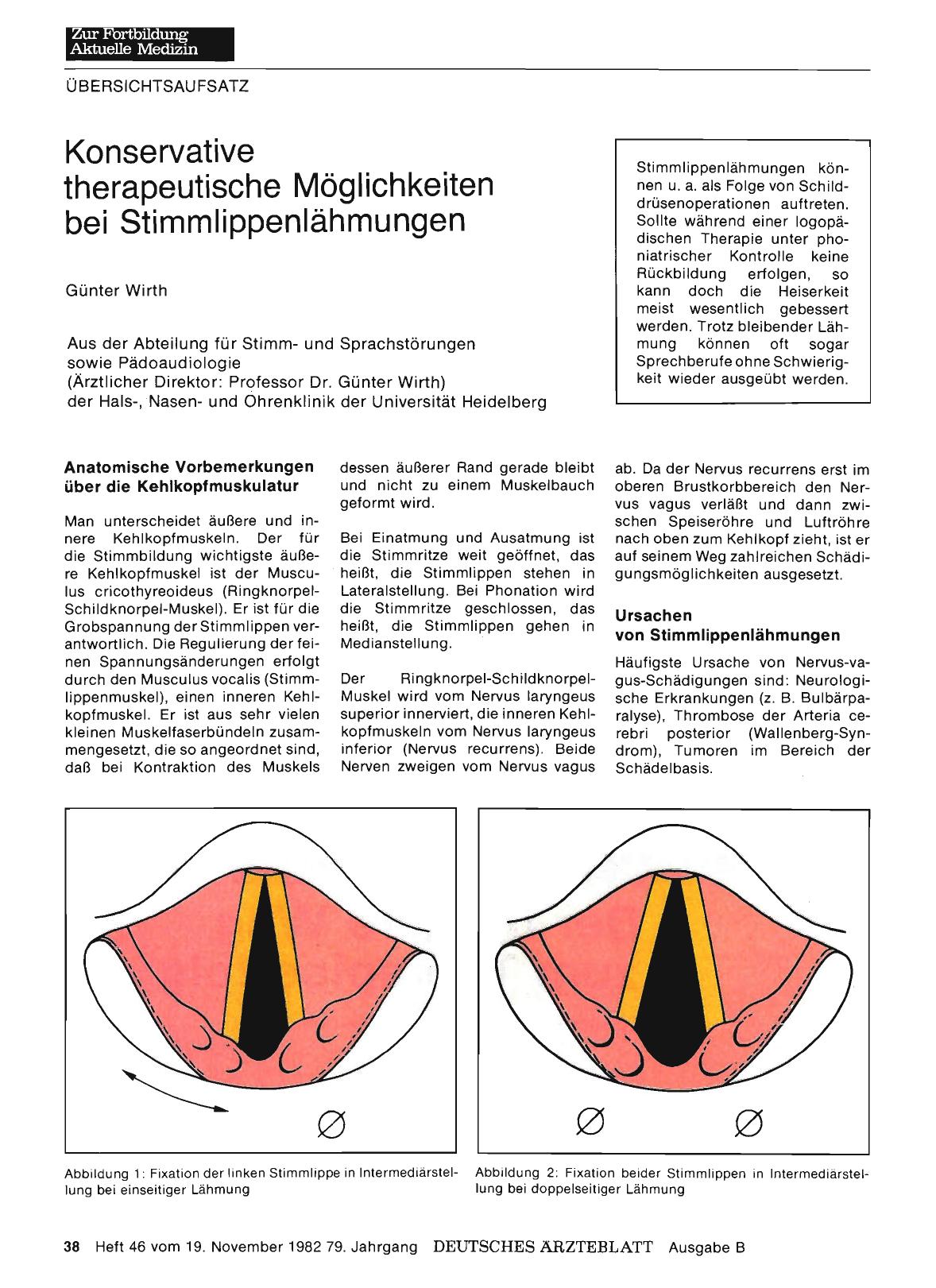 Vorschauseite 1: Konservative therapeutische Möglichkeiten bei Stimmlippenlähmungen