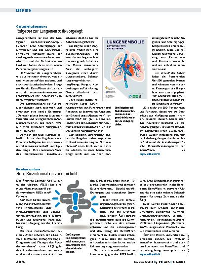 Vorschauseite 1: Reizdarmsyndrom: Neue Kurzinformation veröffentlicht