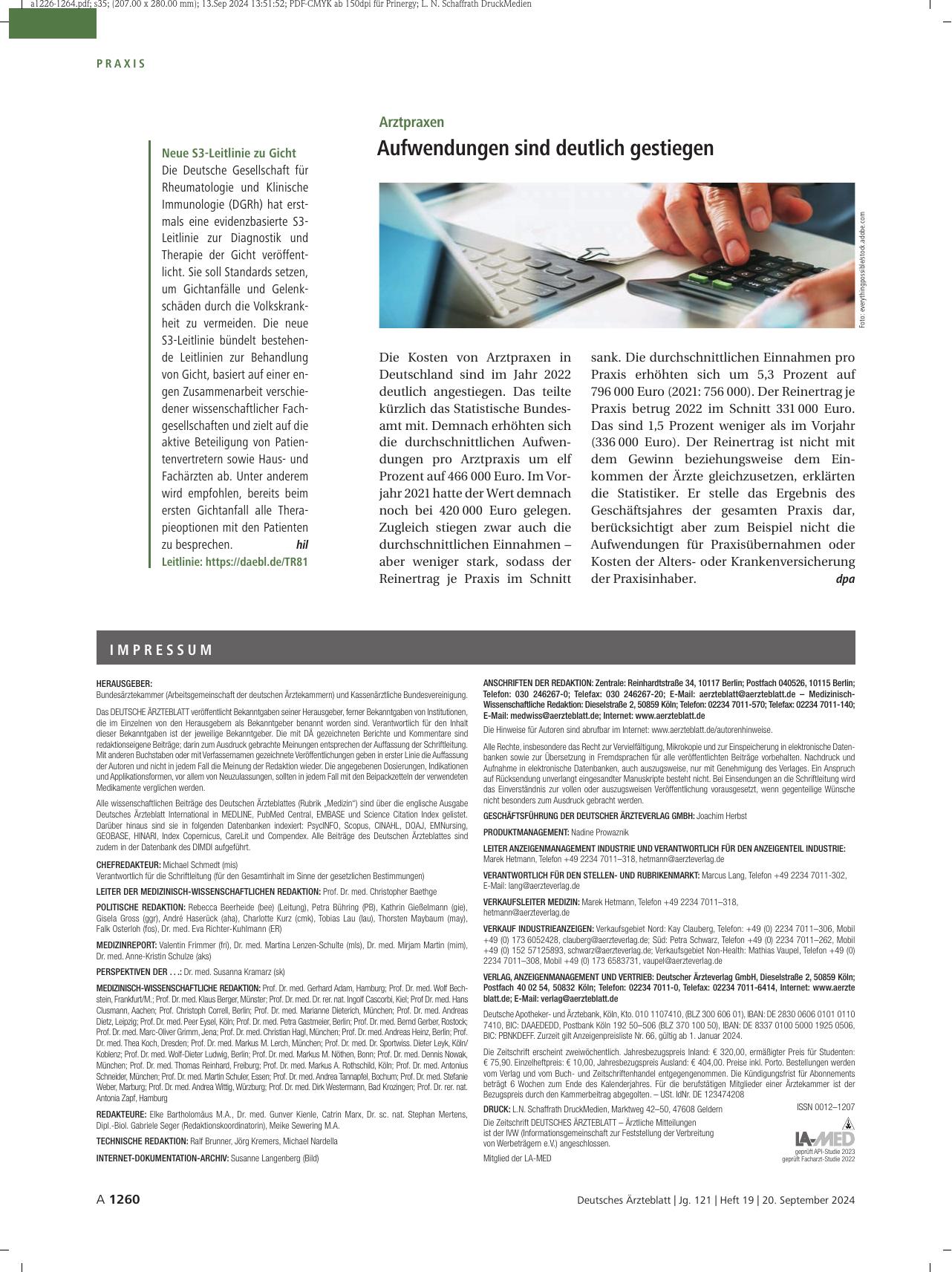 Vorschauseite 1: Neue S3-Leitlinie zur Gicht