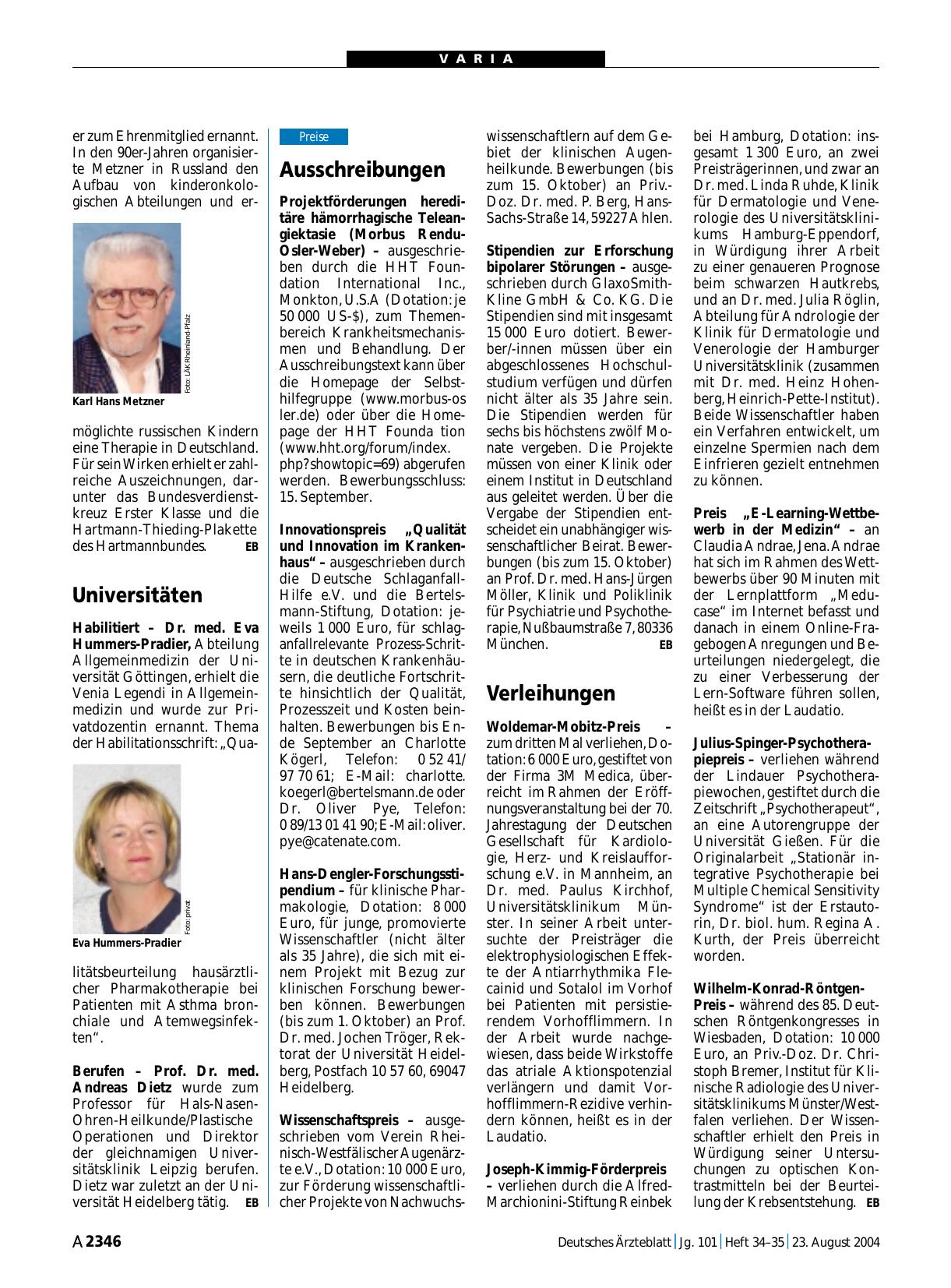 Vorschauseite 1: Universitäten