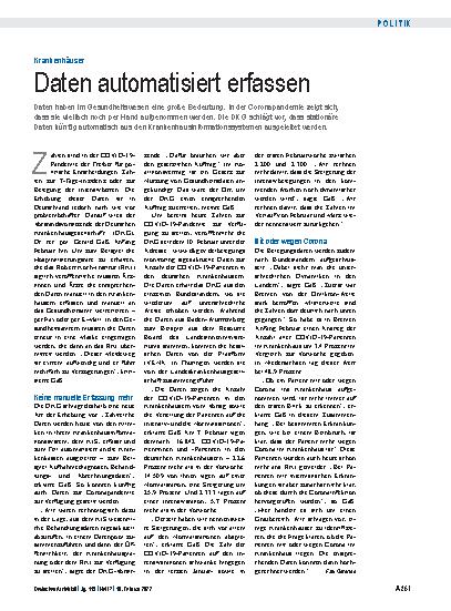 Vorschauseite 1: Krankenhäuser: Daten automatisiert erfassen