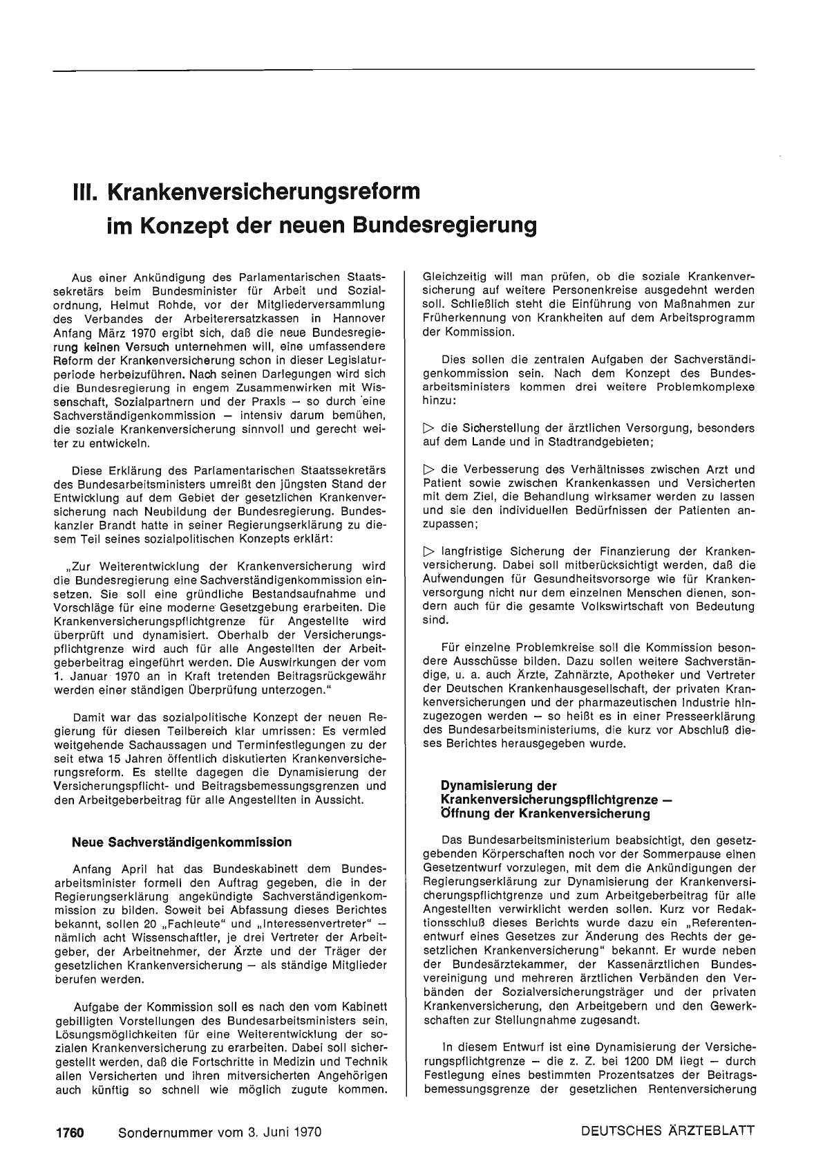 Vorschauseite 1: C. III. Krankenversicherungsreform im Konzept der neuen Bundesregierung