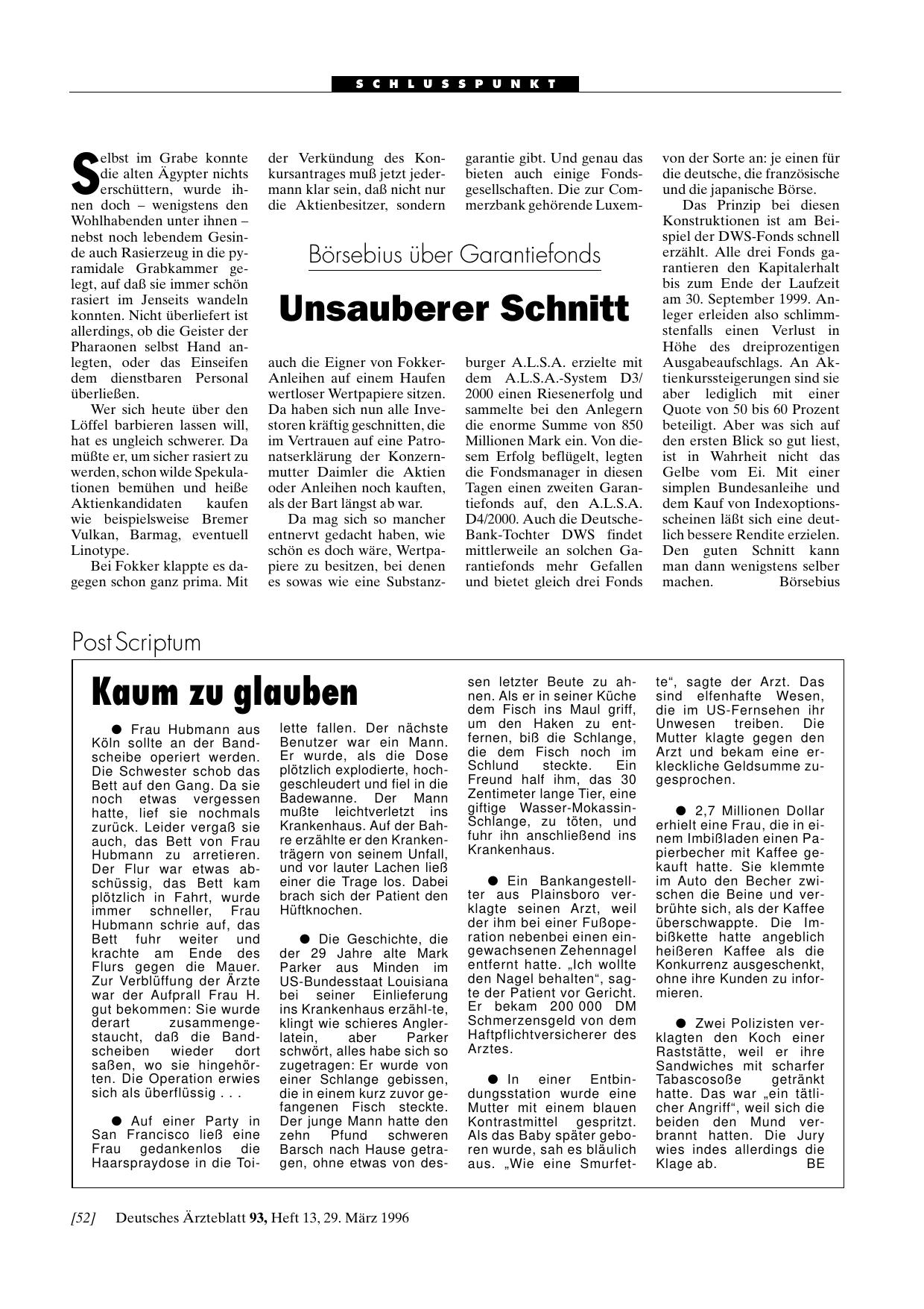 Vorschauseite 1: Kaum zu glauben