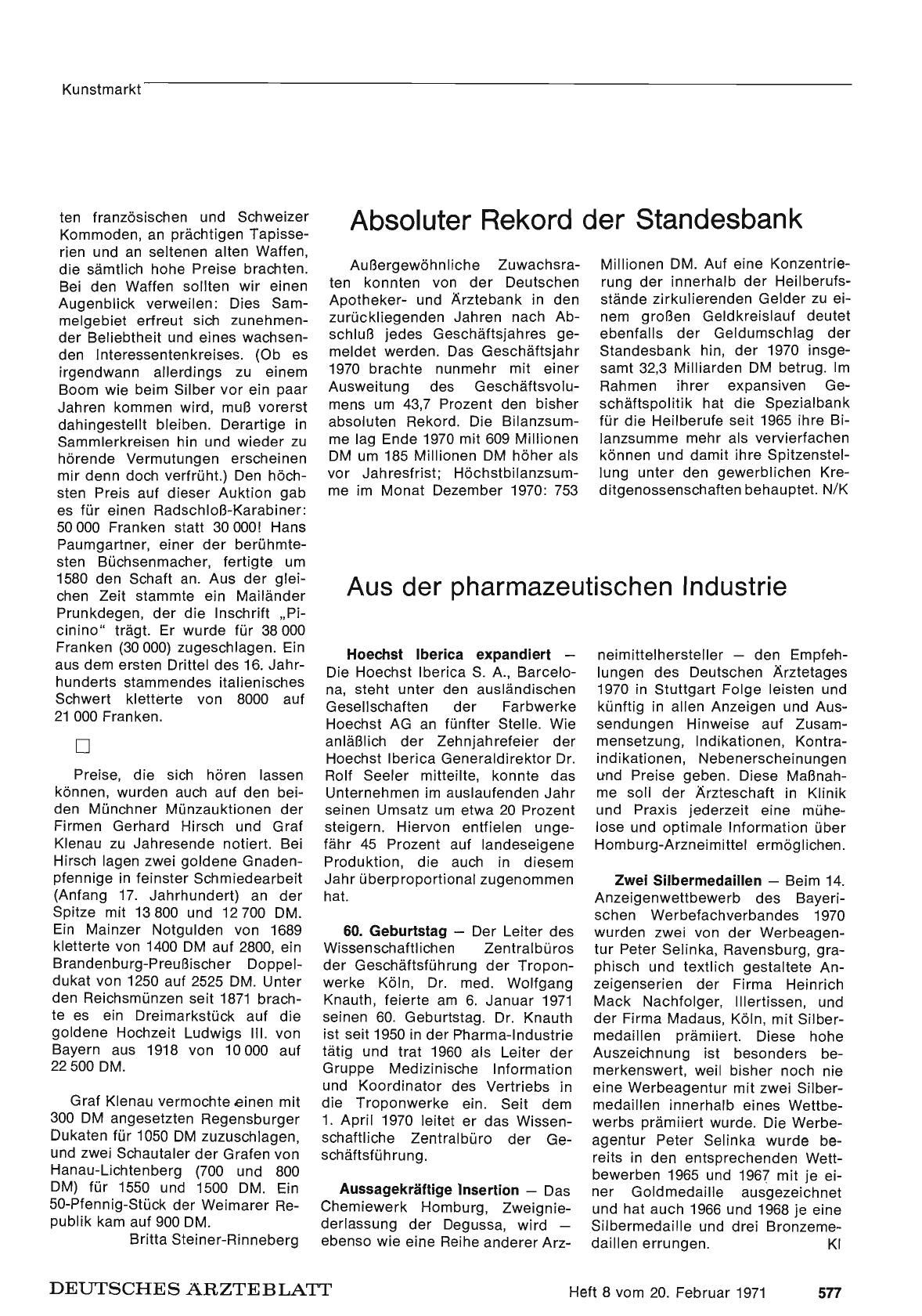 Vorschauseite 1: Absoluter Rekord der Standesbank