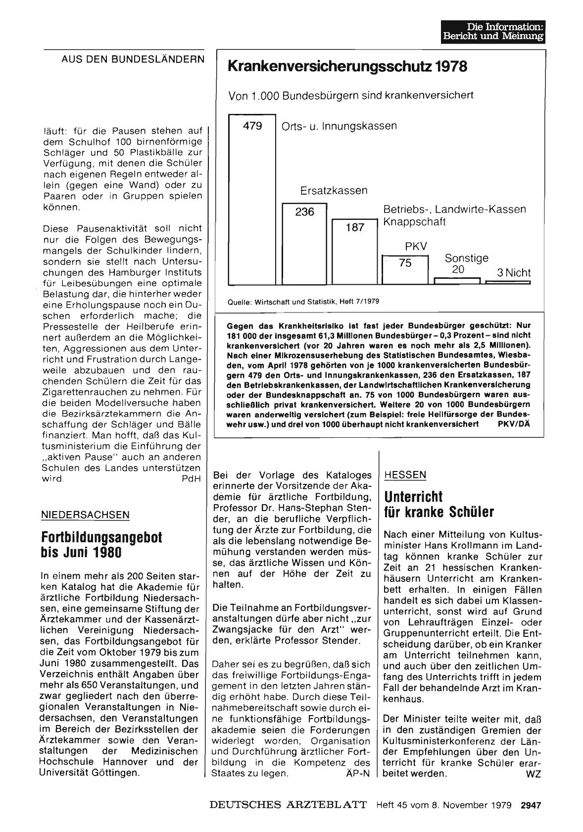 Vorschauseite 1: Krankenversicherungsschutz 1978