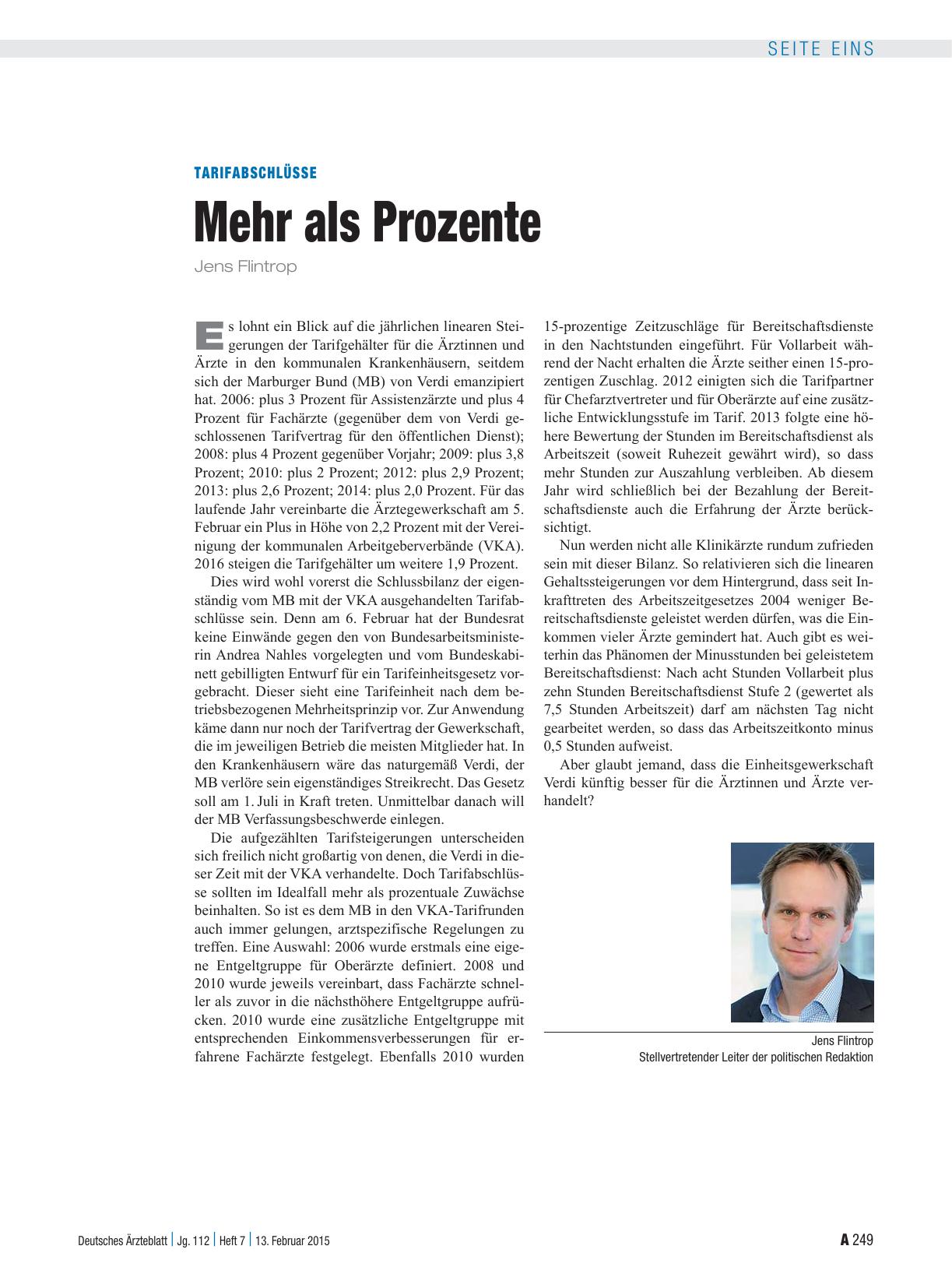 Vorschauseite 1: Tarifabschlüsse: Mehr als Prozente