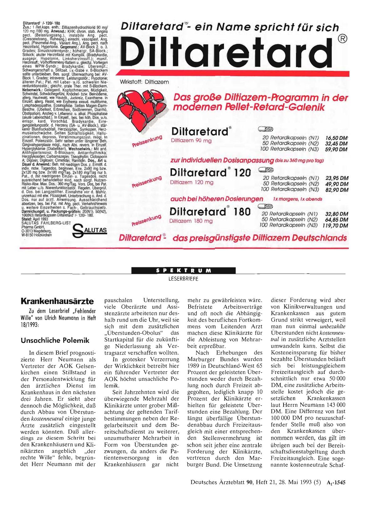 Vorschauseite 1: Krankenhausärzte: Unsachliche Polemik