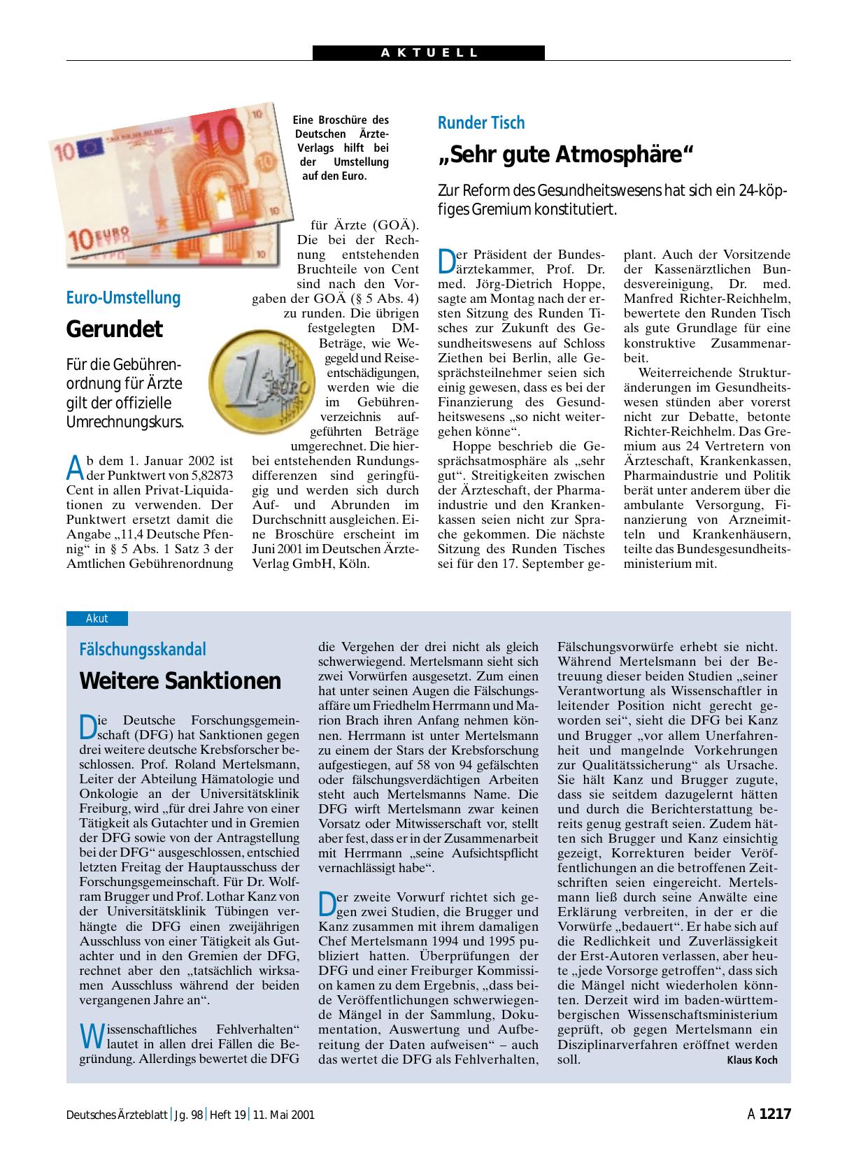 Vorschauseite 1: Runder Tisch: „Sehr gute Atmosphäre“