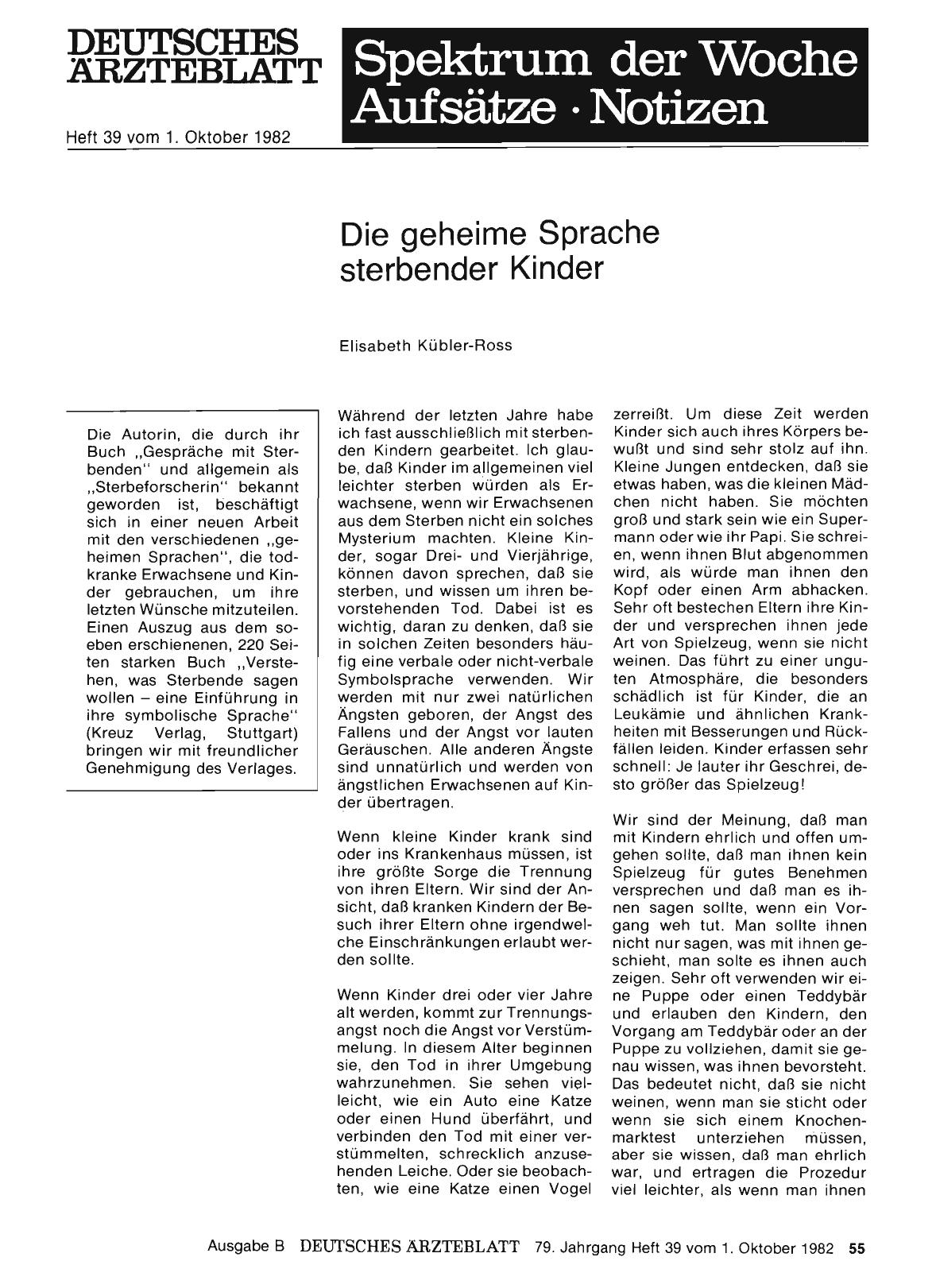 Vorschauseite 1: Die geheime Sprache sterbender Kinder