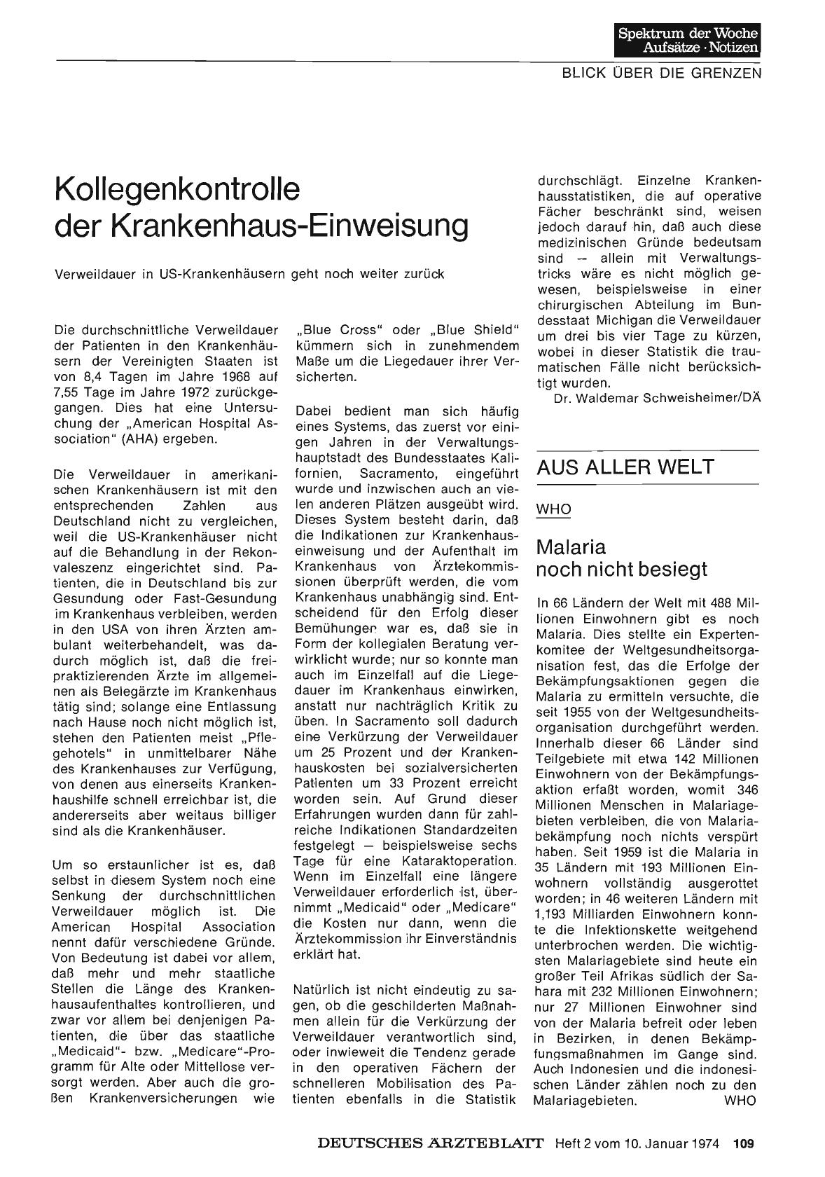 Vorschauseite 1: WHO: Malaria noch nicht besiegt