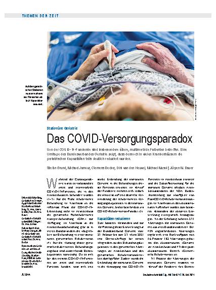 Vorschauseite 1: Stationäre Geriatrie: Das COVID-Versorgungsparadox