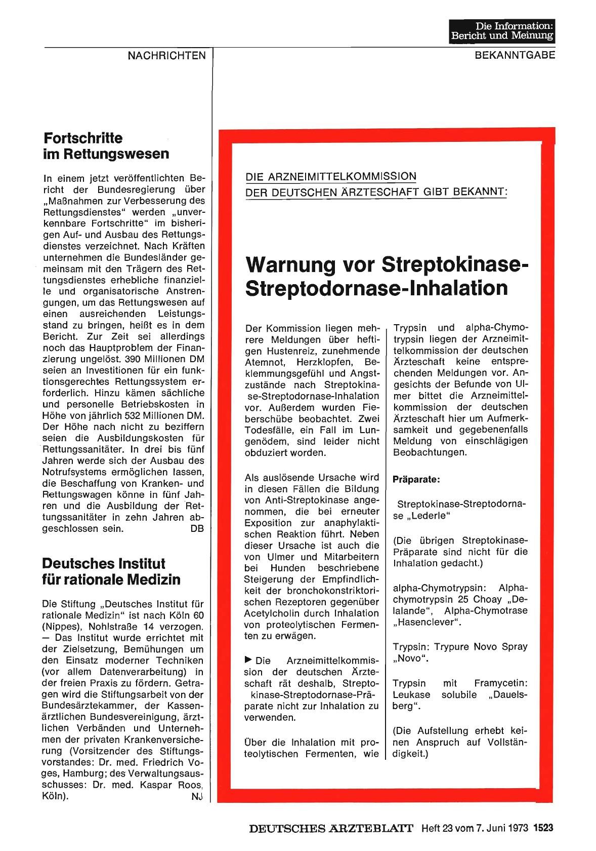 Vorschauseite 1: Deutsches Institut für rationale Medizin