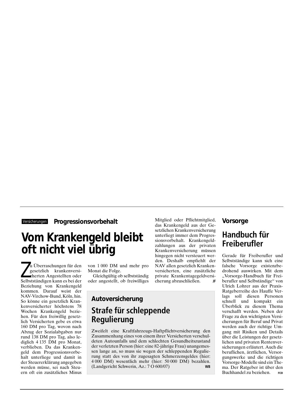 Vorschauseite 1: Autoversicherung: Strafe für schleppende Regulierung