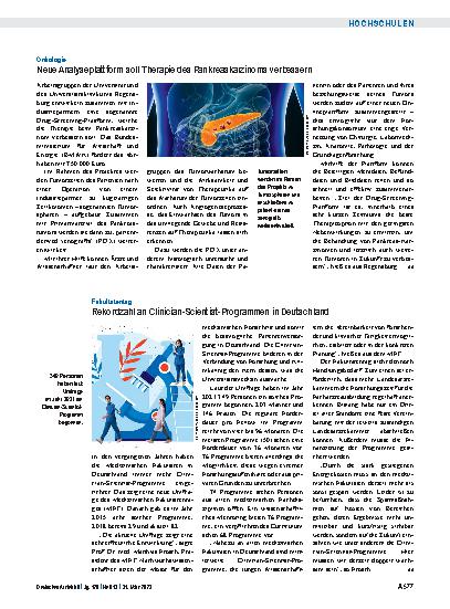 Vorschauseite 1: Onkologie: Neue Analyseplattform soll Therapie des Pankreaskarzinoms verbessern