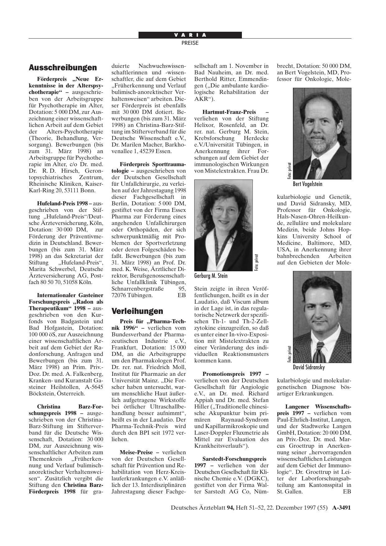 Vorschauseite 1: Ausschreibungen