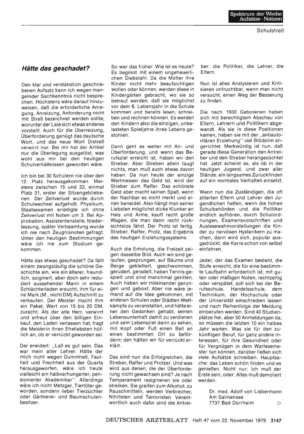 Vorschauseite 1: Schulstreß und die Folgen: Hätte das geschadet?