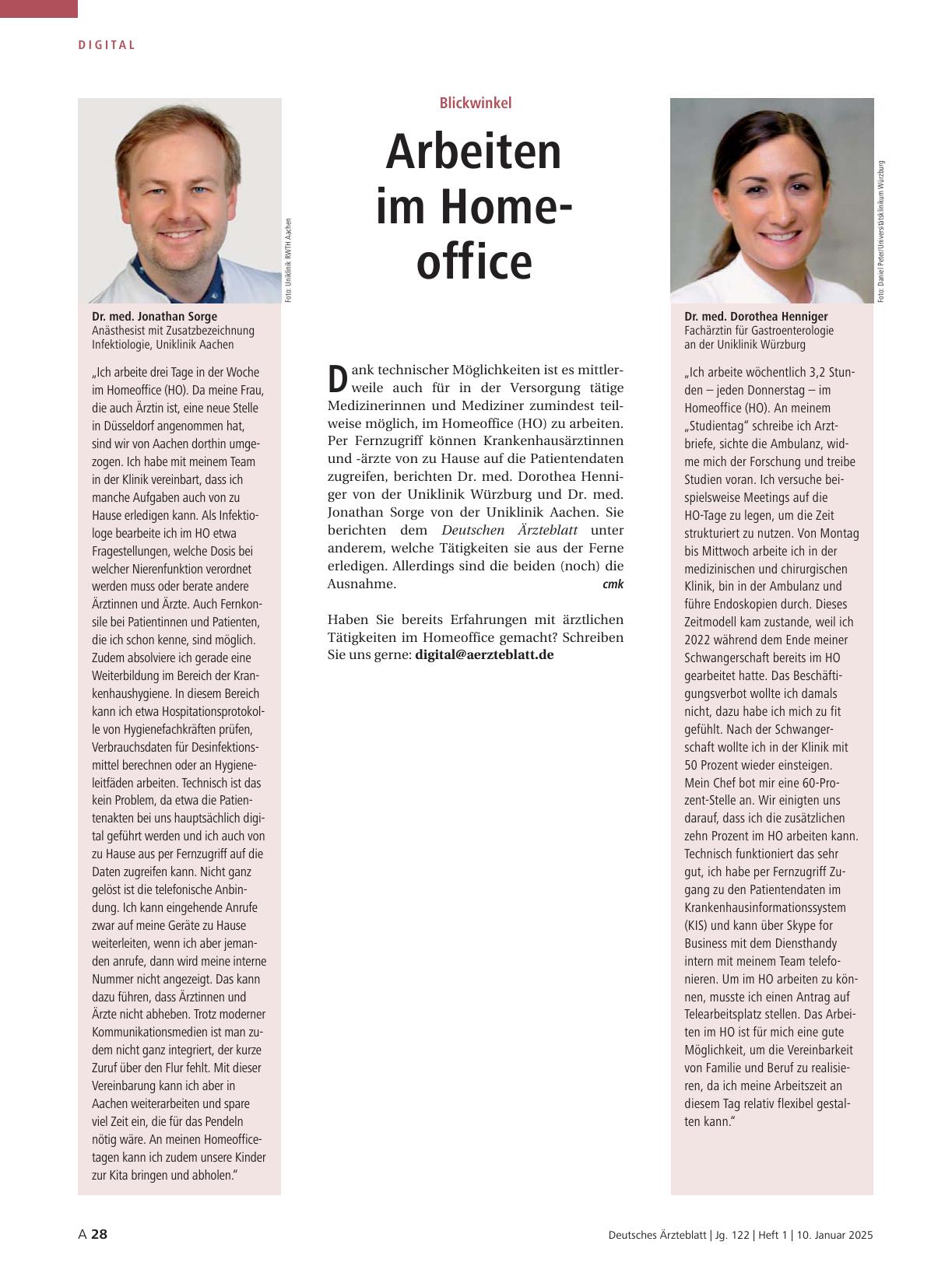 Vorschauseite 1: Blickwinkel: Arbeiten im Homeoffice