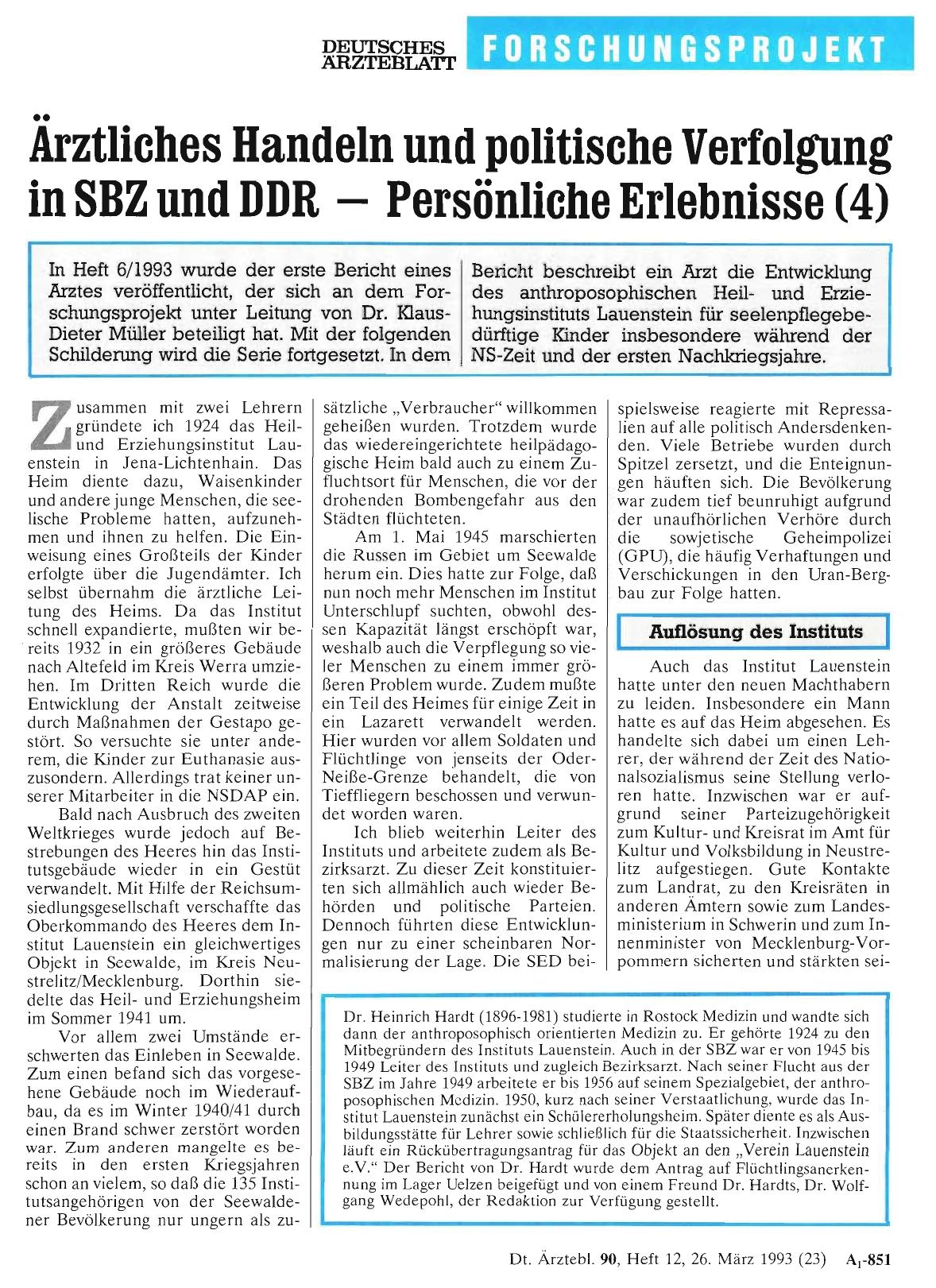 Vorschauseite 1: Ärztliches Handeln und politische Verfolgung in SBZ und DDR Persönliche Erlebnisse (4)