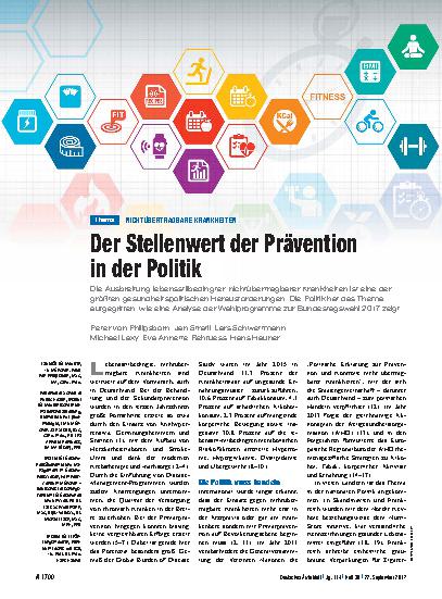 Vorschauseite 1: Nichtübertragbare Krankheiten: Der Stellenwert der Prävention in der Politik