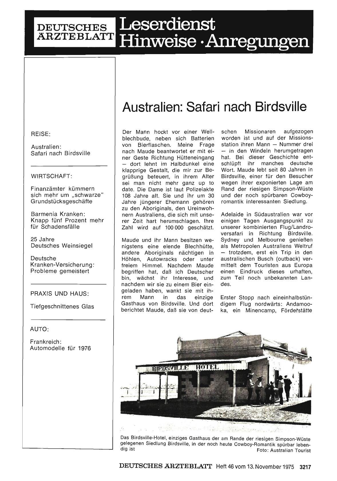 Vorschauseite 1: Australien: Safari nach Birdsville