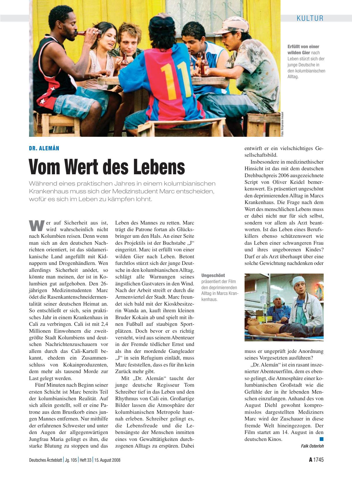 Vorschauseite 1: Dr. Aleman: Vom Wert des Lebens