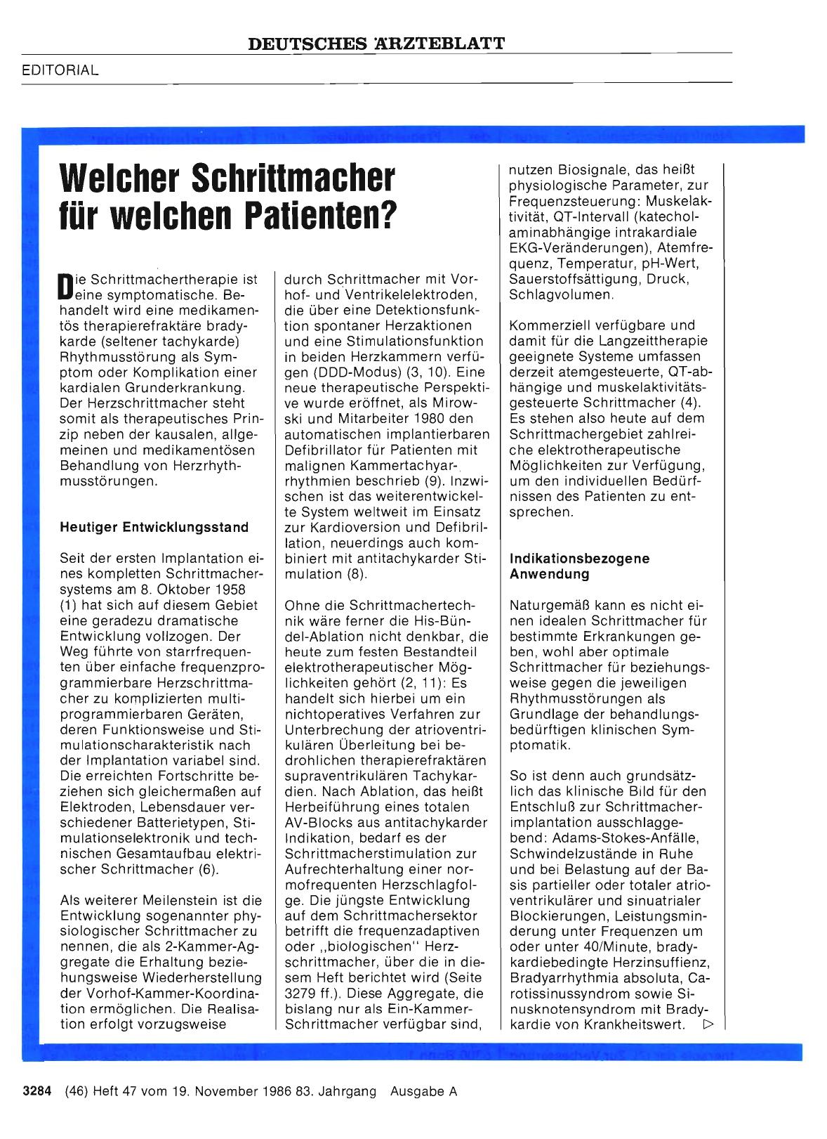 Vorschauseite 1: Welcher Schrittmacher für welchen Patienten?
