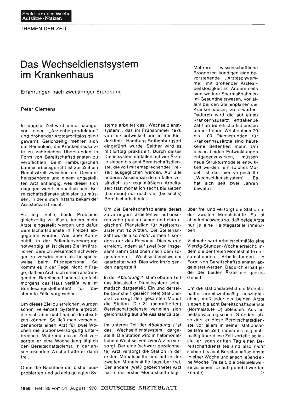 Vorschauseite 1: Das Wechseldienstsystem im Krankenhaus