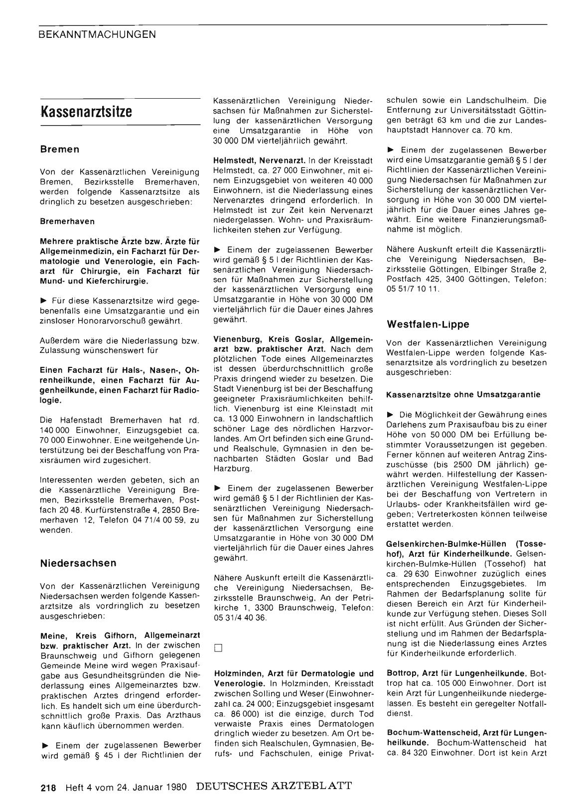 Vorschauseite 1: Kassenarztsitze