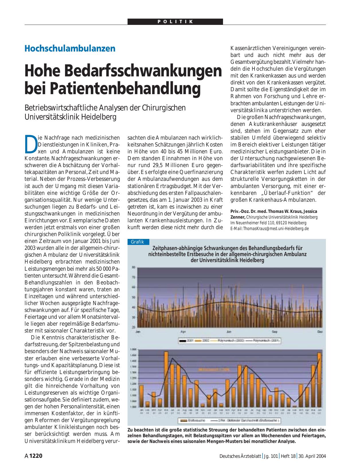 Vorschauseite 1: Hochschulambulanzen: Hohe Bedarfsschwankungen bei Patientenbehandlung