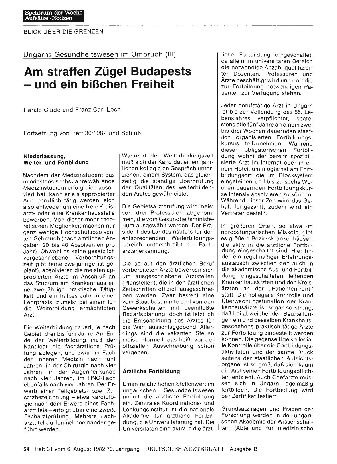 Vorschauseite 1: Ungarns Gesundheitswesen im Umbruch (III): Am straffen Zügel Budapests — und ein bißchen Freiheit