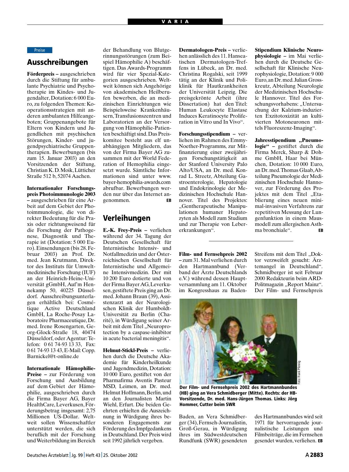 Vorschauseite 1: Ausschreibungen