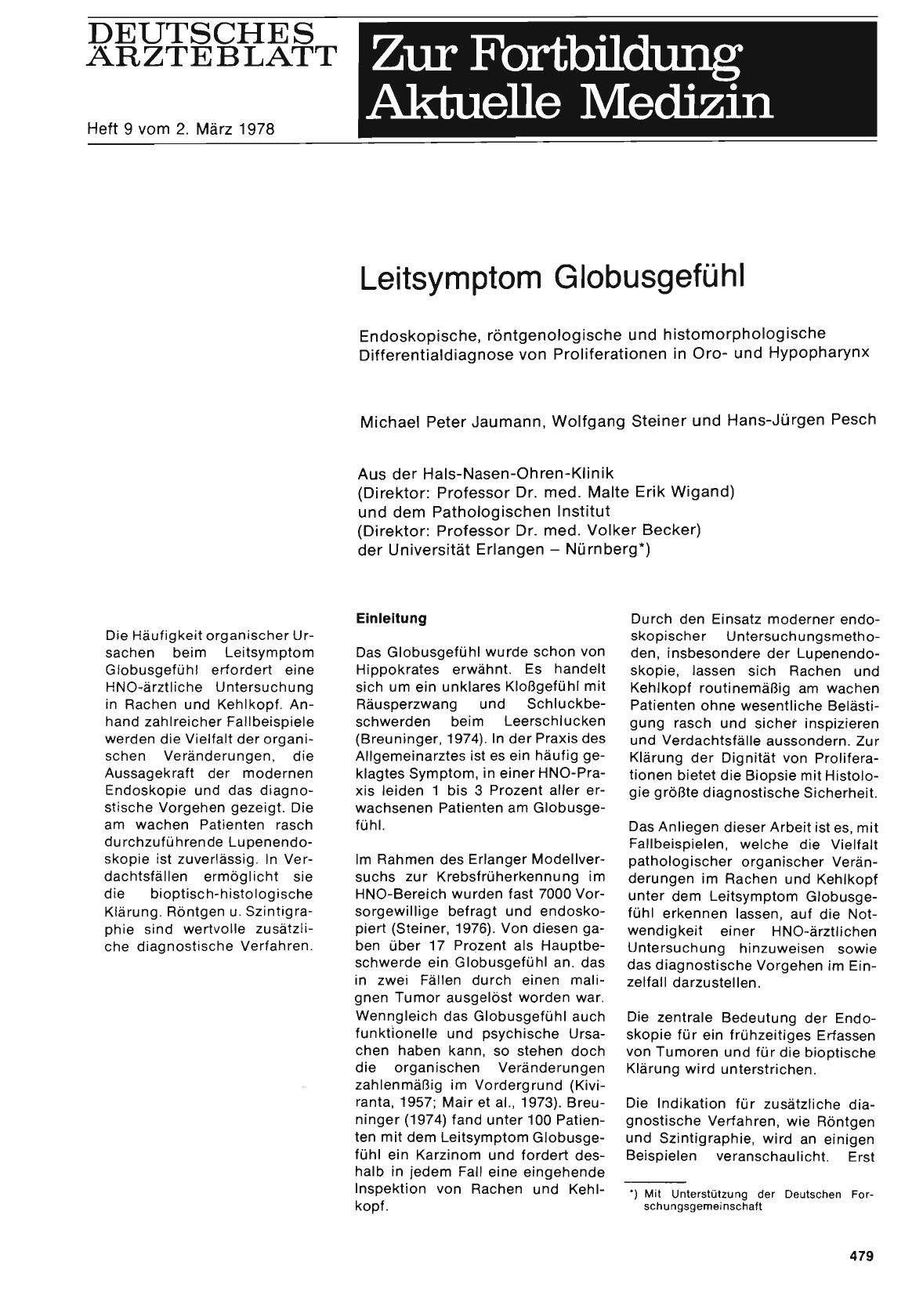 Vorschauseite 1: Leitsymptom Globusgefühl