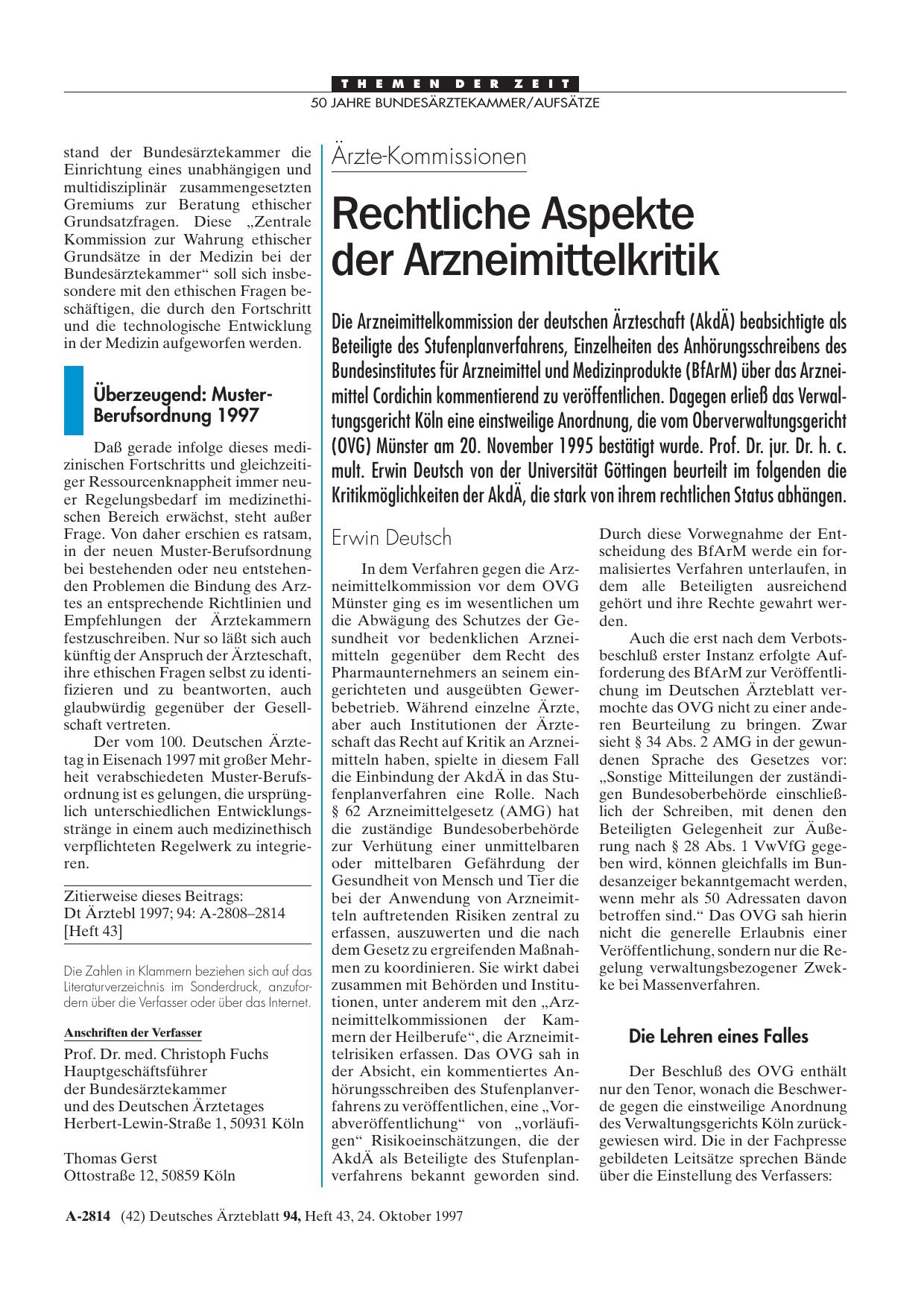 Vorschauseite 1: Ärzte-Kommissionen: Rechtliche Aspekte der Arzneimittelkritik
