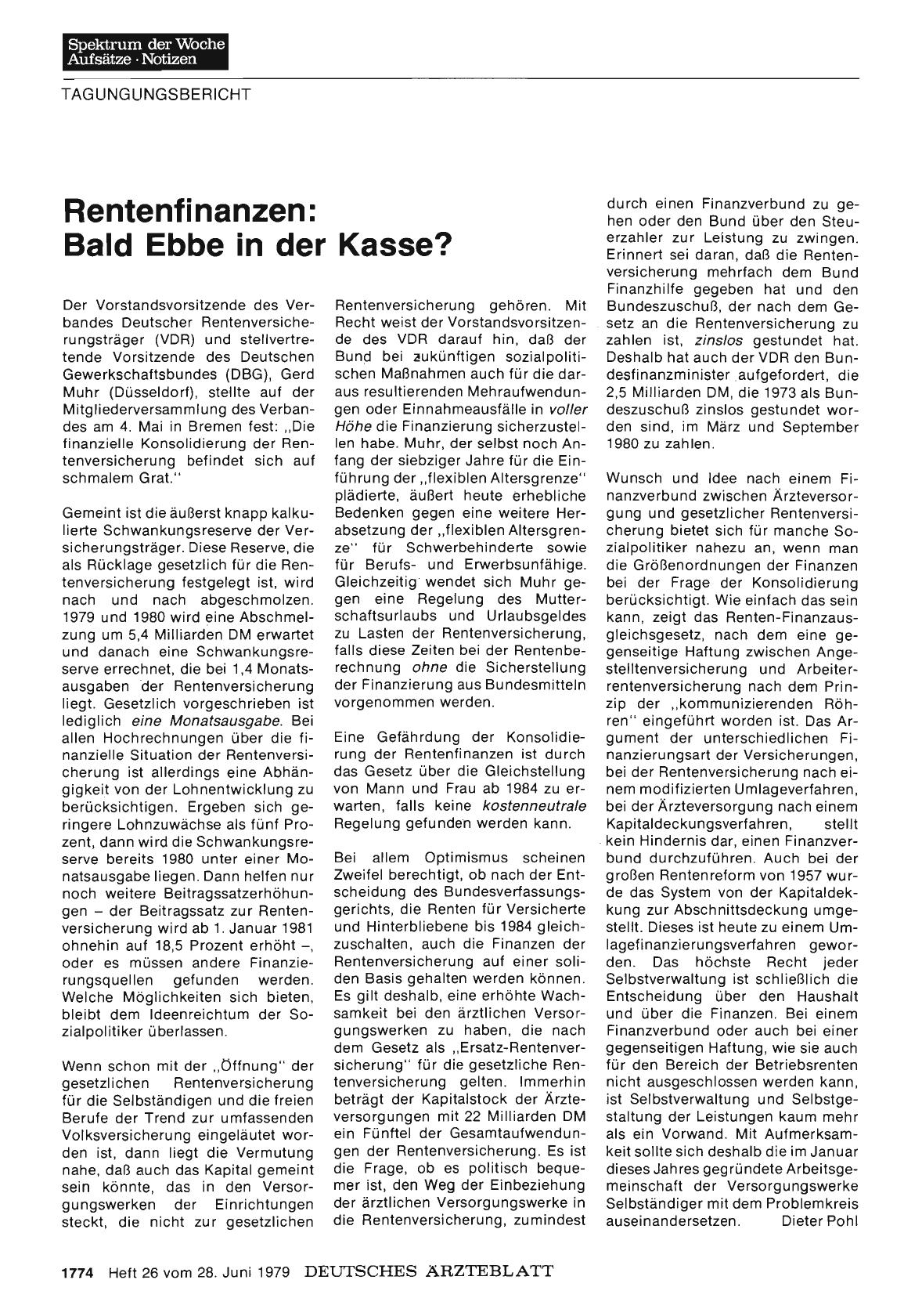Vorschauseite 1: Rentenfinanzen: Bald Ebbe in der Kasse?