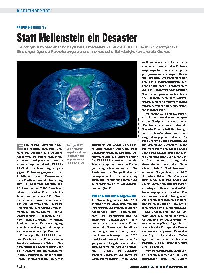 Vorschauseite 1: PREFERE-Studie (1): Statt Meilenstein ein Desaster