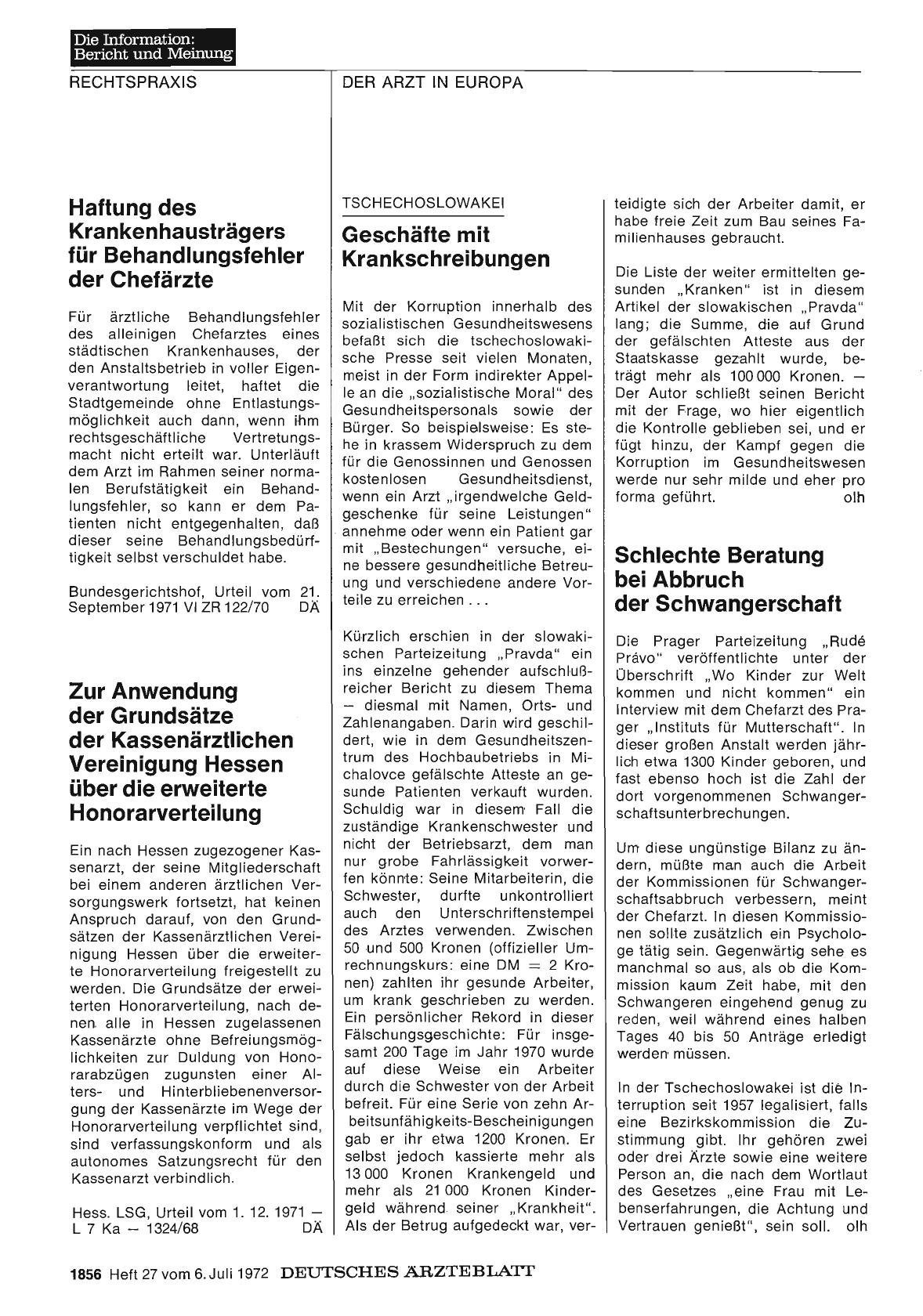 Vorschauseite 1: Haftung des Krankenhausträgers für Behandlungsfehler der Chefärzte