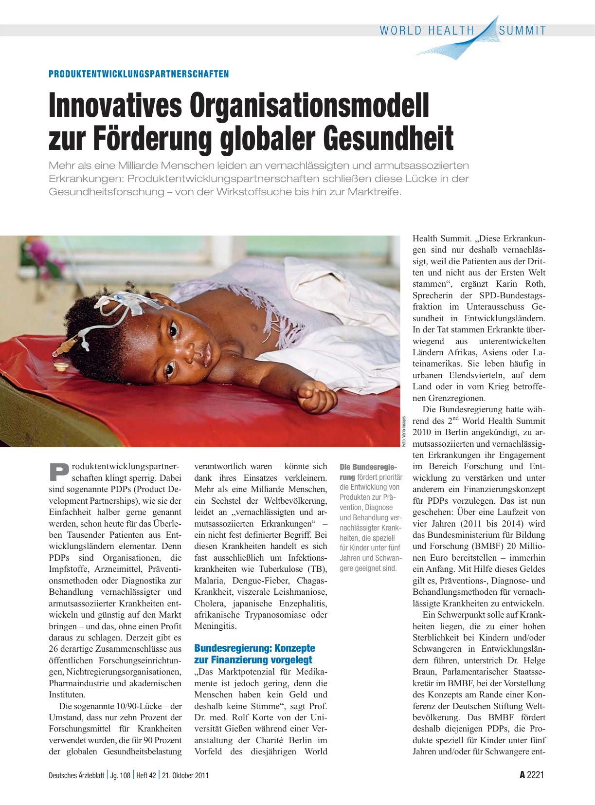 Vorschauseite 1: Produktentwicklungspartnerschaften: Innovatives Organisationsmodell zur Förderung globaler Gesundheit