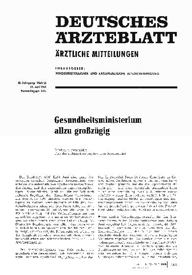 Vorschauseite 1: Gesundheitsministerium allzu großzügig