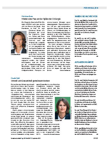 Vorschauseite 1: Christiane Bruns: Wieder eine Frau an der Spitze der Chirurgie