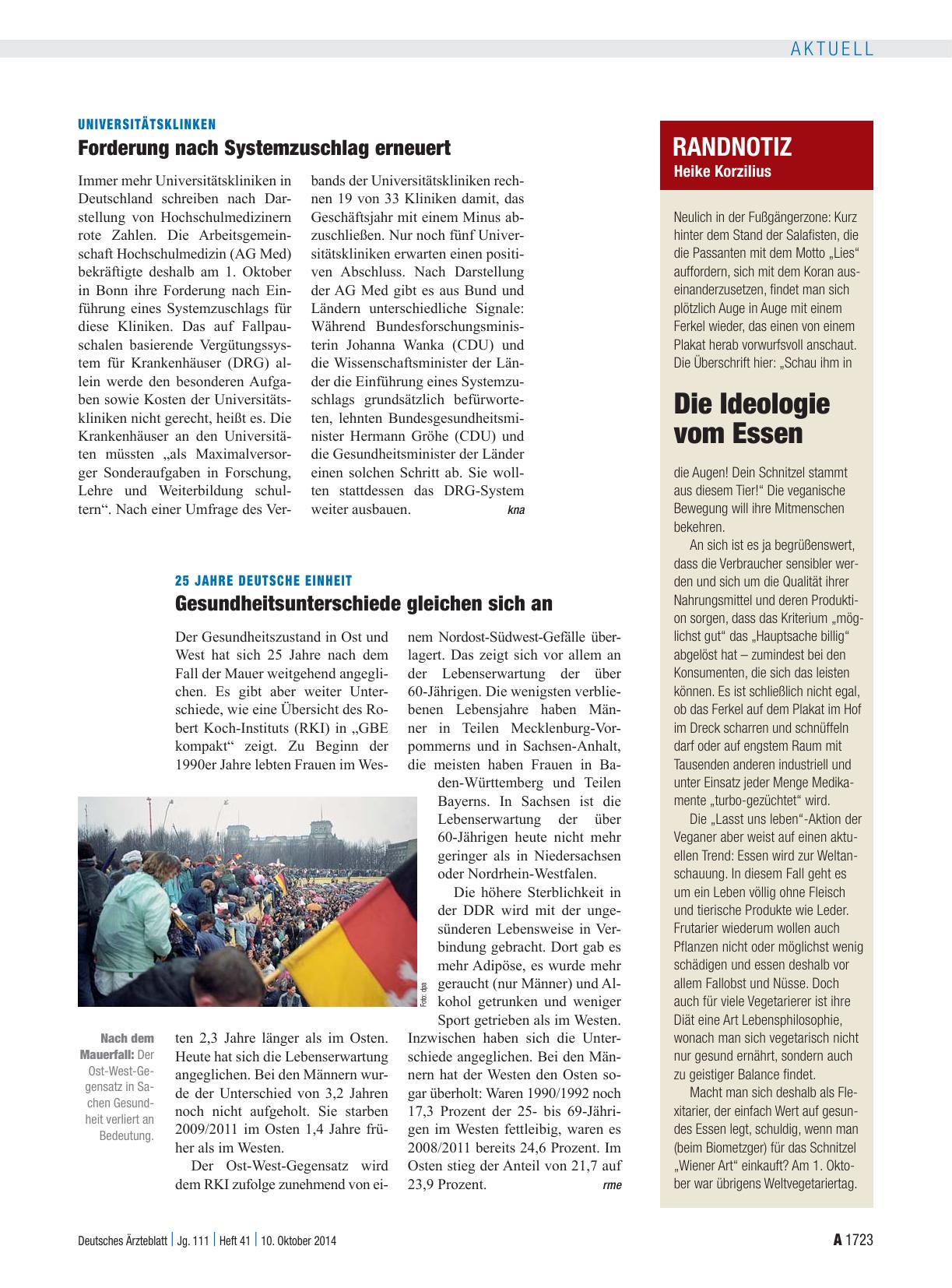 Vorschauseite 1: Universitätsklinken: Forderung nach Systemzuschlag erneuert