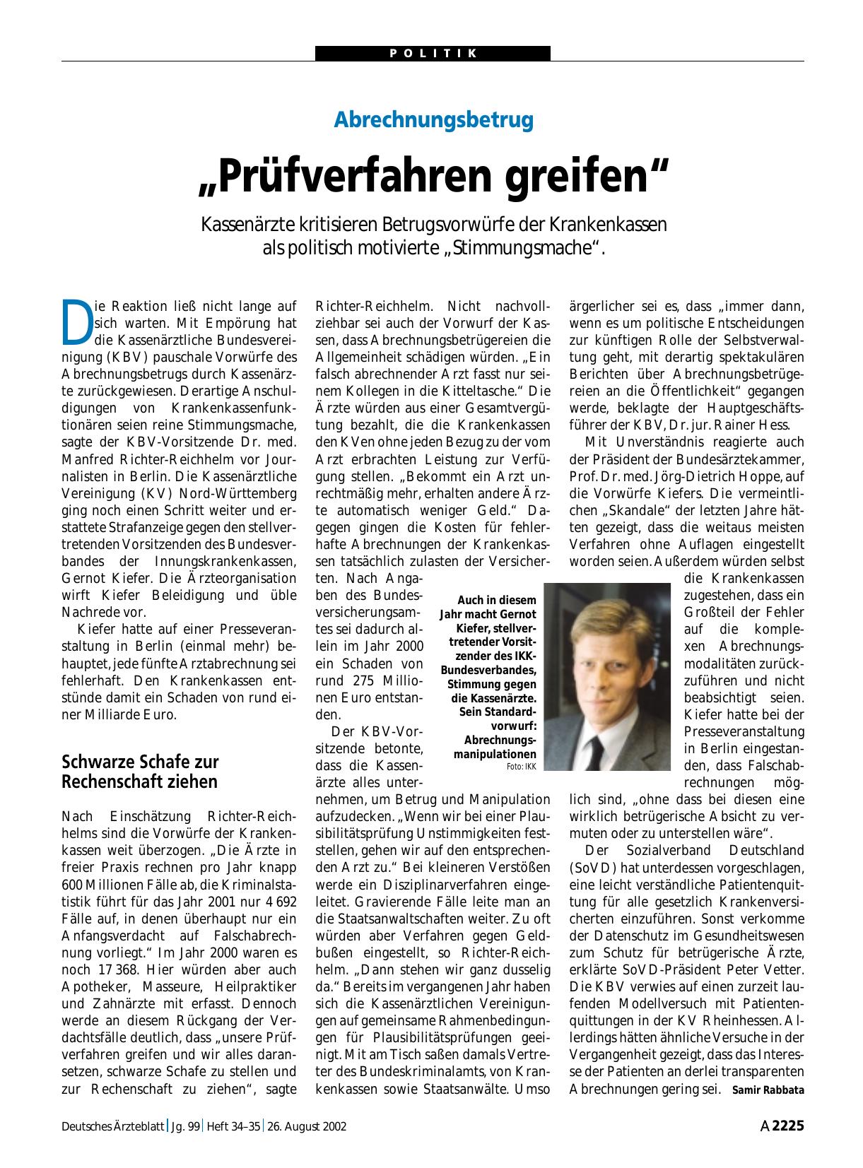 Vorschauseite 1: Abrechnungsbetrug: „Prüfverfahren greifen“