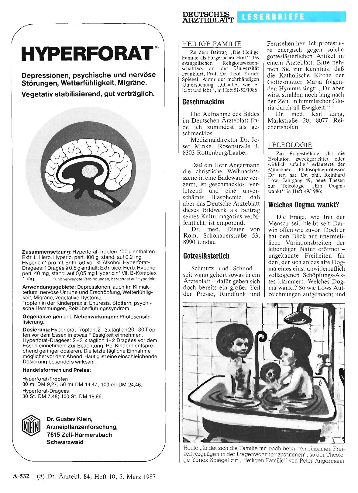Vorschauseite 1: HEILIGE FAMILIE: Geschmacklos